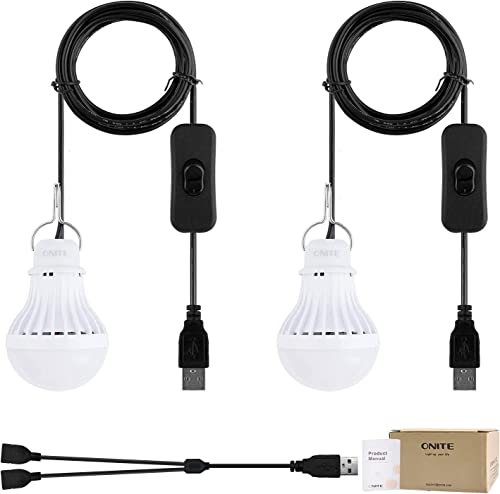 2-Pack Onite USB LED Light Bulb, Emergency Backup Lighting for
