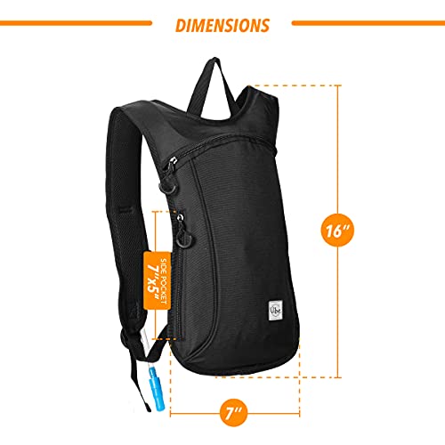 Vibe Festival Hydration Pack 2L Black – Leak Proof Hydropack for Men Women Teens