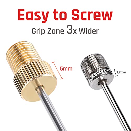 Heavy-Duty Brass Ball Pump Needles with Storage Case - 4 Pack