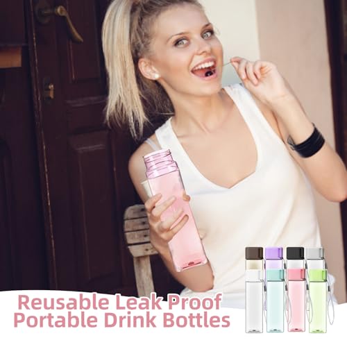 SENONAPO 32 Pack Multicolor 17oz Leak-Proof Plastic Water Bottles Bulk