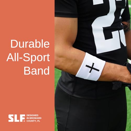 Drip Wristband - Cross White Cotton Blend for Comfort