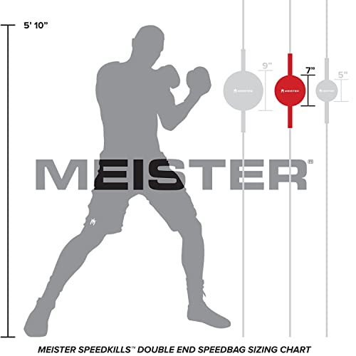 Meister SpeedKills 7.0 Inch Double-End Leather Speed Bag with Bungees, Latex Bladder