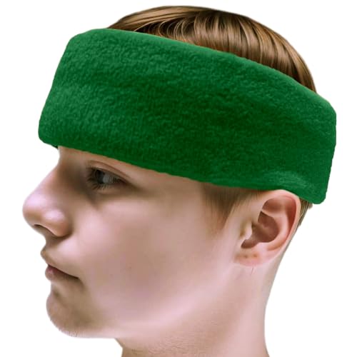 Extra Thick Long Cotton Sweatband - Green, 9 Inch