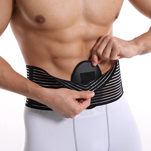 Umbilical Hernia Belt for Men & Women, L/XL (39-52 in) Double-Thickness Abdominal Binder