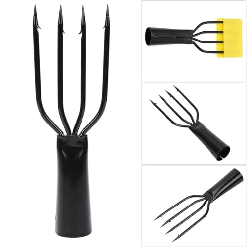 4-Prong Barbed Fishing Spear - Durable Frog Spear for Ponds