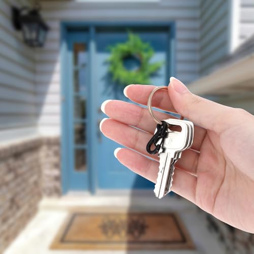 12 Pcs Mini Carabiner Clips - Black Metal Key Chain Hooks