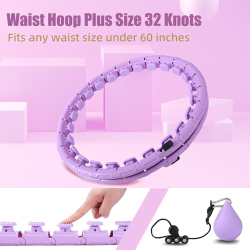 Weighted Workout Hoop for Adults - Smart Exercise Ring - 34 Links Purple