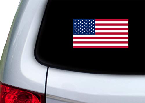 USA Flag Car Decals - 3 Pack Vinyl Bumper Stickers