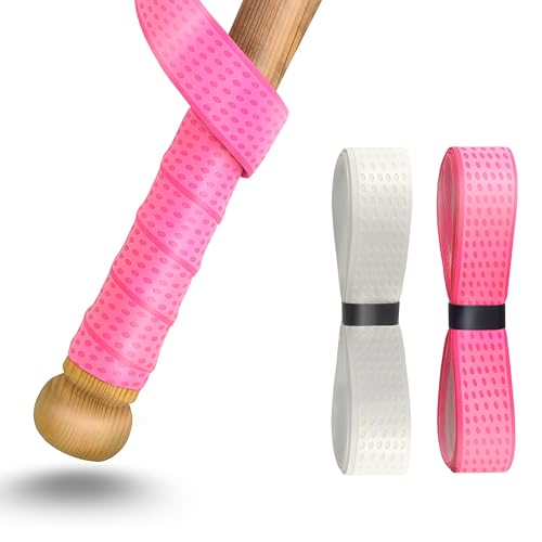 Bat Grip Tape for Baseball & Softball - Precut Wrap - Pink & White