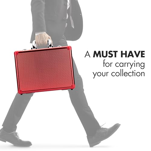 FunGuys Toploader Storage Box for Trading Cards, 3 Rows, Red & Silver, 15.4 x 11.8 x 6.3 Inches