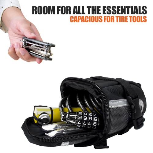 Large Strap-On Bike Bag with Reflective Material - Safety Pouch