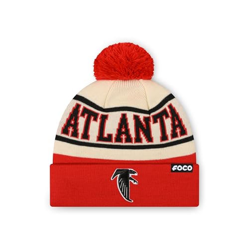 NFL Retro Team Logo Heritage Stripe Pom Beanie Hat