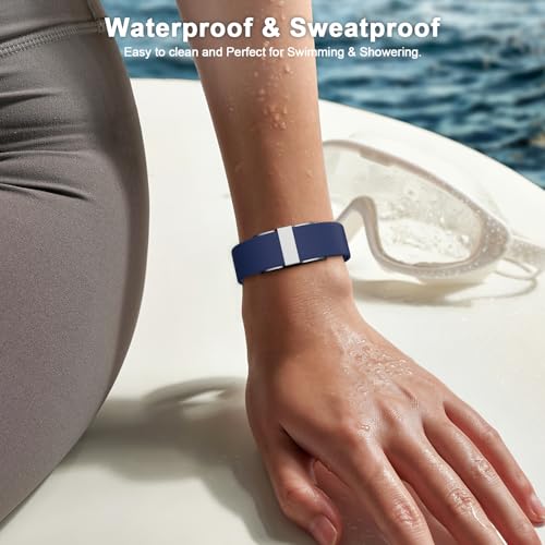 Silicone Replacement Strap for Hume Band 1.0 - Black & Navy Blue