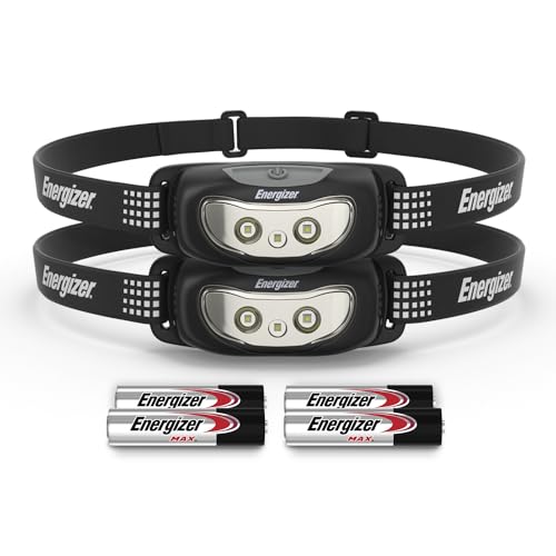 Bright LED Headlamp 2-Pack - Universal Hands-Free Light - Black
