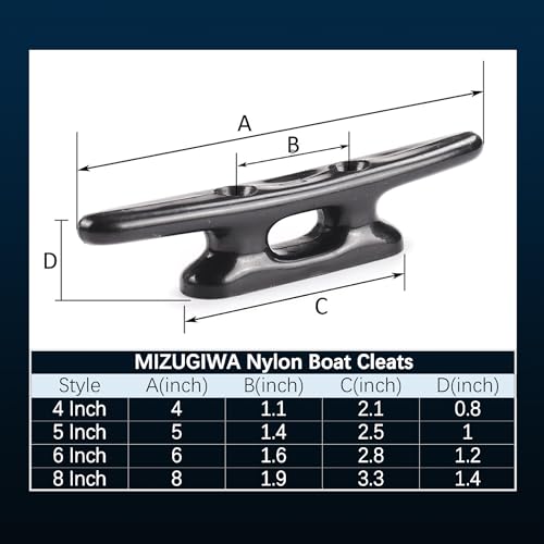 Nylon Boat Cleats 5 Inch - Marine Dock Cleats for Kayaks