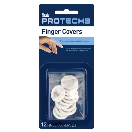 Large Finger Covers for Injury Protection - 12 Count, Silver