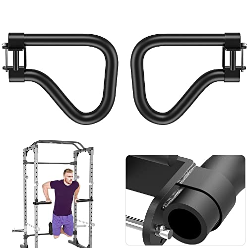 Dip Bar Attachment for 2x2 Power Rack - Solid Steel, Multi Grip Handle