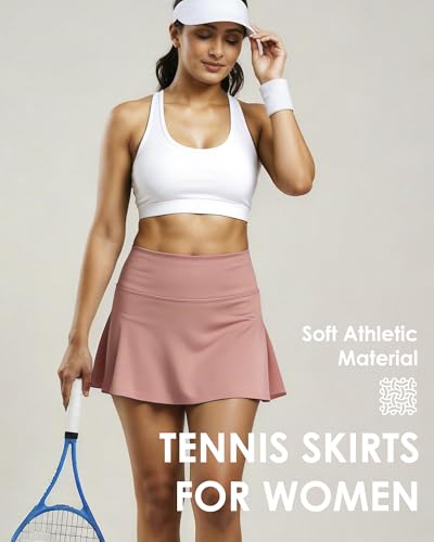 Women Tennis Workout Skorts High Waisted Athletic Skirts with Inner