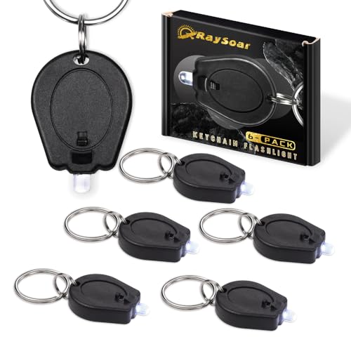 Ultra Bright Mini LED Keychain Flashlight - White Light, 6 Pack