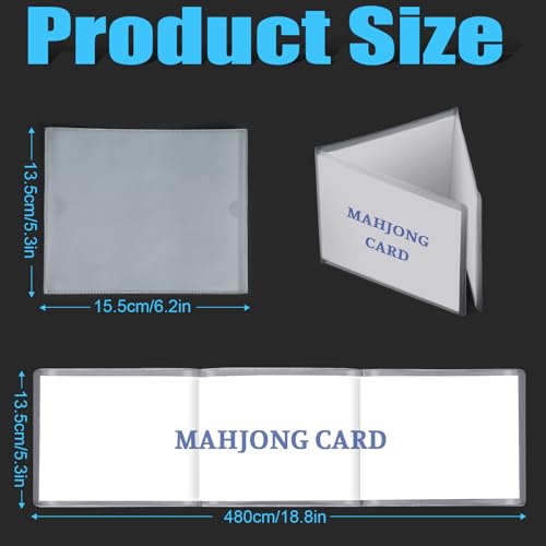 Mahjong Card Holder Set - 4 Clear Frosted Protectors, 6.12x4.75 inches - Transparency