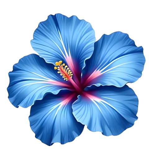 Blue Hibiscus Flower Car Decals - Waterproof Vinyl Stickers (Set of 2)