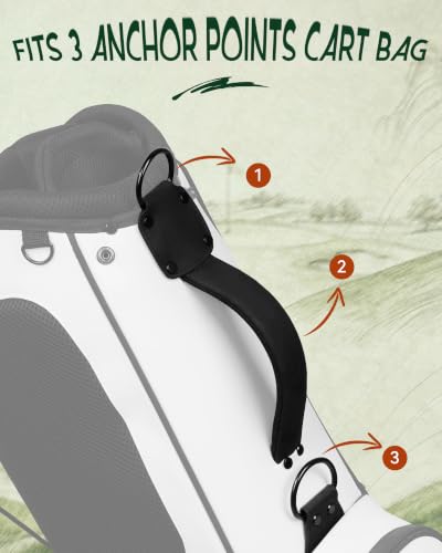 Golf Bag Double Strap - Adjustable Backpack Straps with 2 Buckle Connected Black