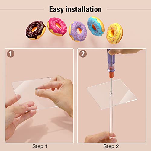 Acrylic Donut Stand - 4 Pack Clear Bagel Holder Tower