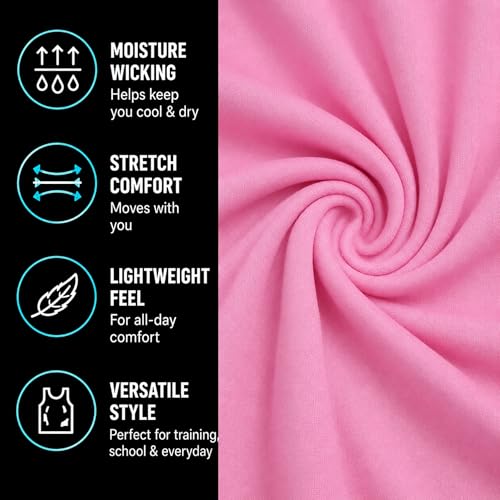 Girls Athletic T-Shirt - Performance Crewneck - Pink / 7
