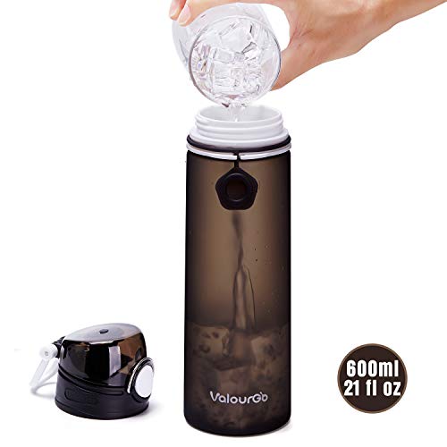 Valourgo Collapsible BPA-Free Water Bottle - Gray, 21 oz, Leakproof Silicone Flask
