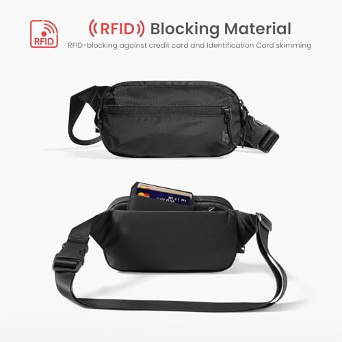 1.5L Sling Bag with RFID Blocking - Water-Resistant Crossbody Pack