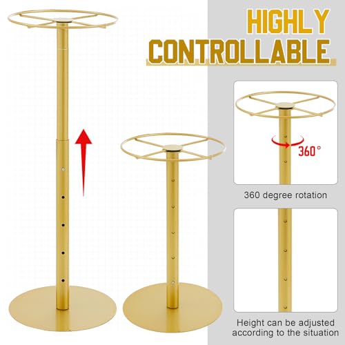 Rotating Medal Display Rack - Adjustable Holder for 20+ Medals - Gold