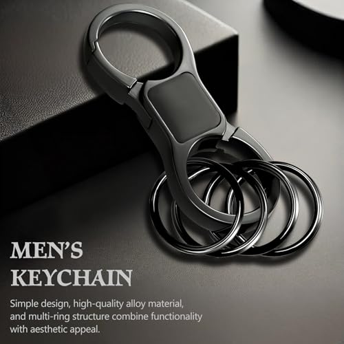 Heavy Duty Quick Release Keychain - Zinc Alloy Key Organizer with 4 Rings
