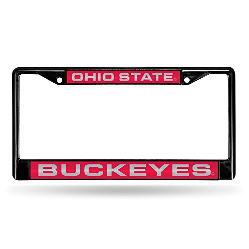 Ohio State Buckeyes Laser Cut Chrome License Plate Frame - 12" x 6"