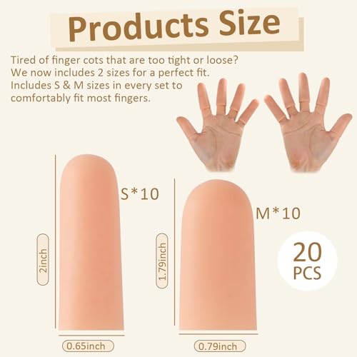 Silicone Gel Finger Cots - Reusable Fingertip Protectors for First Aid