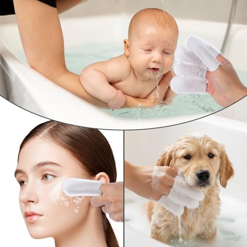 Cotton Finger Cots for Pet Ear Cleaning - 100 Pcs White