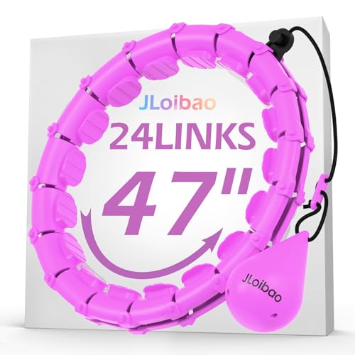 Weighted Hula Hoop for Adults - Purple, 24 Detachable Links