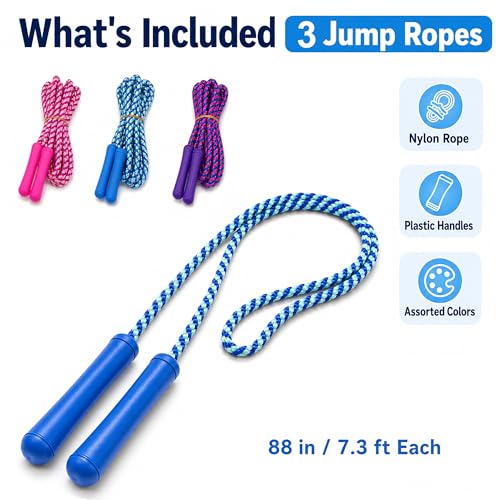 Adjustable Colorful Jump Rope - 3 Pack for Kids & Teens