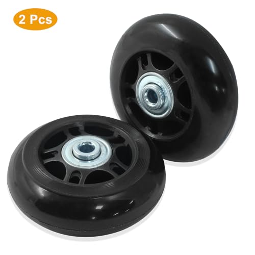 70mm x 24mm Suitcase Replacement Wheels - 2 Pack Black