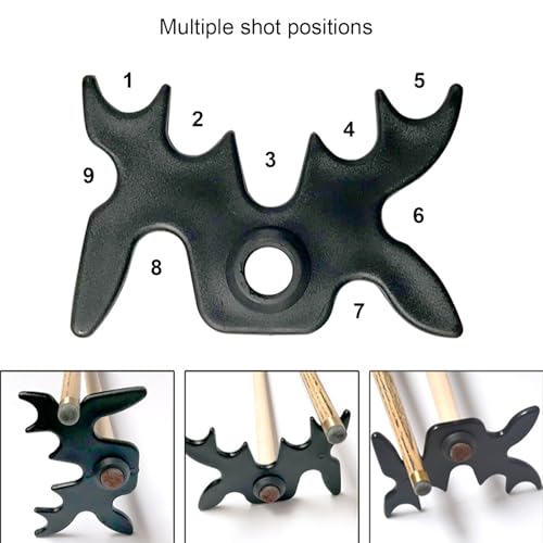 Portable Billiard Cue Bridge Head - 4 Pack Black Plastic