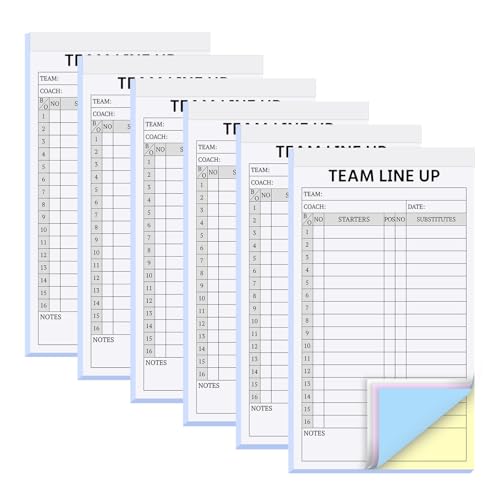 180 Sets Baseball & Softball Lineup Cards 4.5x8 Inch, 6 Pads, Carbonless, Roster Sheets