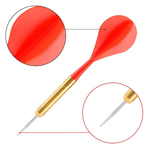 Steel Tip Dart Set - 12 Pack, 16g Metal Darts for Dartboard
