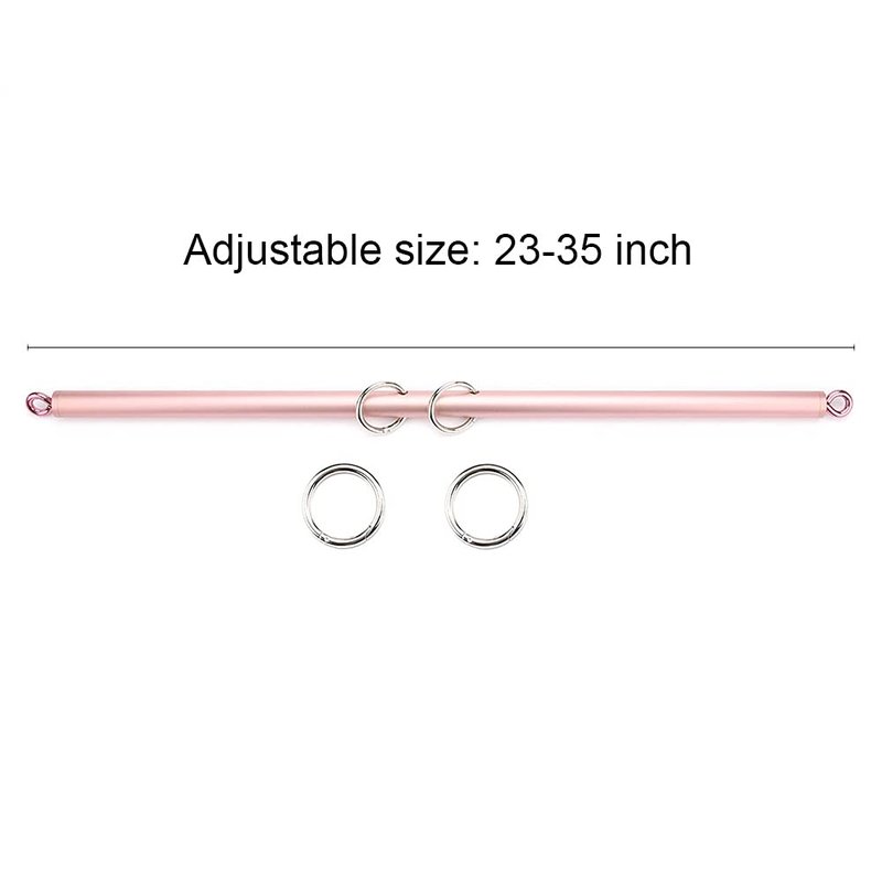 Pilates Yoga Bar Expandable Rose Workout Bar and 2PCS Pink Adjustable Straps, Pilates Aid Kit for Home Gym, Training Fitness Gear (with Storage Bag)