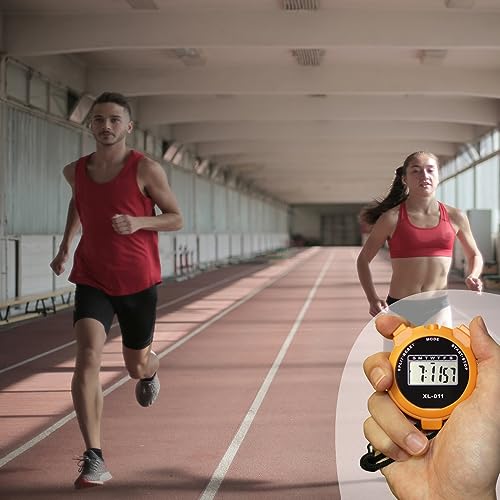 Digital Sport Stopwatch Timer with Large Display, Alarm, Date & Time - 6 Pack