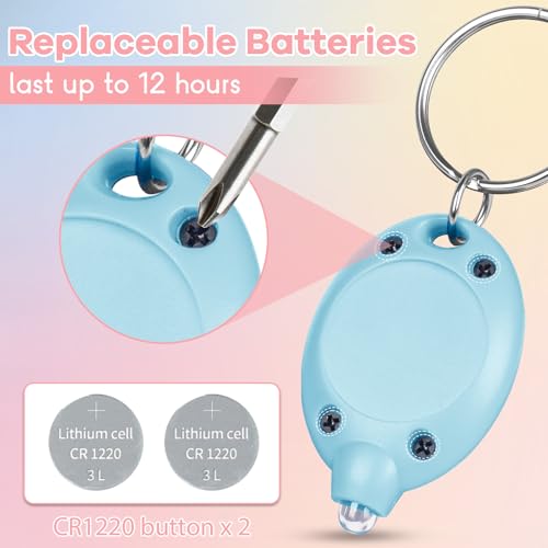 Mini Keychain Flashlights - 7 PCS Ultra Bright LED Lights - Light-Colored