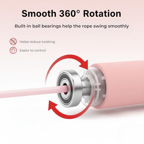 Adjustable Jump Rope for Fitness - Pink Design for Cardio