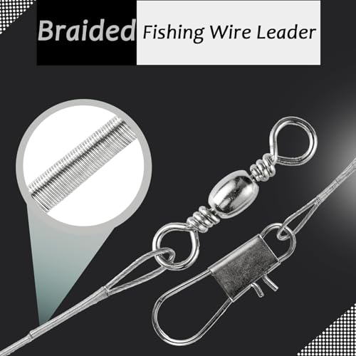 Stainless Steel Fishing Leader Wire - 5.9in, 20lb, 50pcs