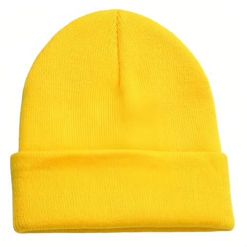 Ultra Soft Stretch Unisex Winter Beanie Hat - Yellow