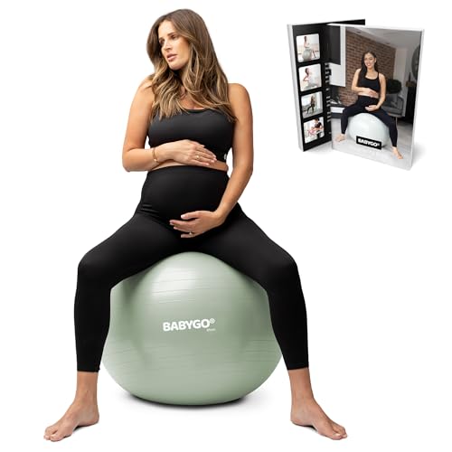 BABYGO Sage 65cm Birthing & Exercise Ball for Pregnancy & Labor – Award-Winning, Anti-Burst, Safe & Strong