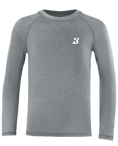 Boys Rash Guard Swim Shirt - UPF 50 Sun Protection, Quick Dry - X-Small Light Gray