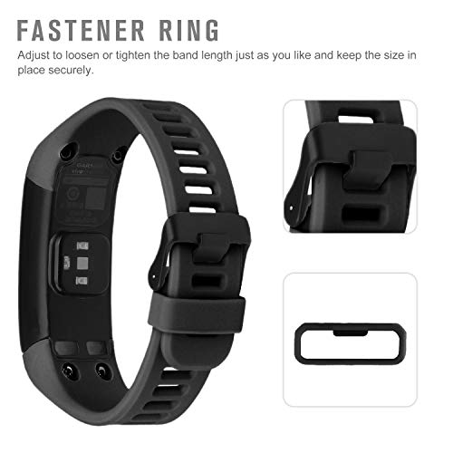 Garmin Vivosmart HR Replacement Strap - Black Silicone with Metal Buckle